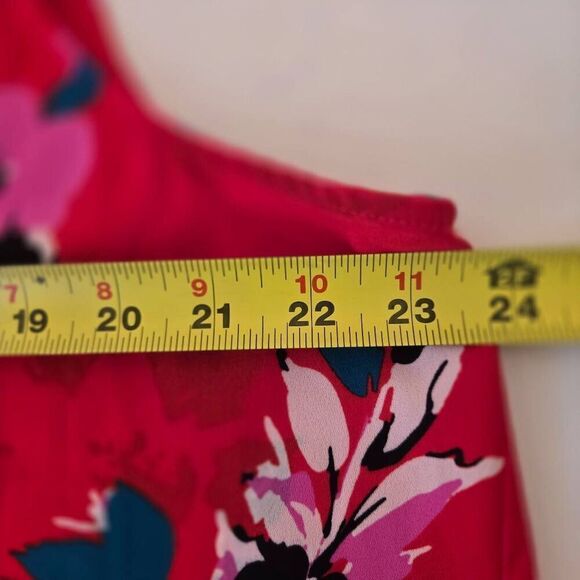 NWT 41 Hawthorn Womens Floral Sleeveless Breyson Pleated Blouse Red Black XXL - Picture 10 of 12